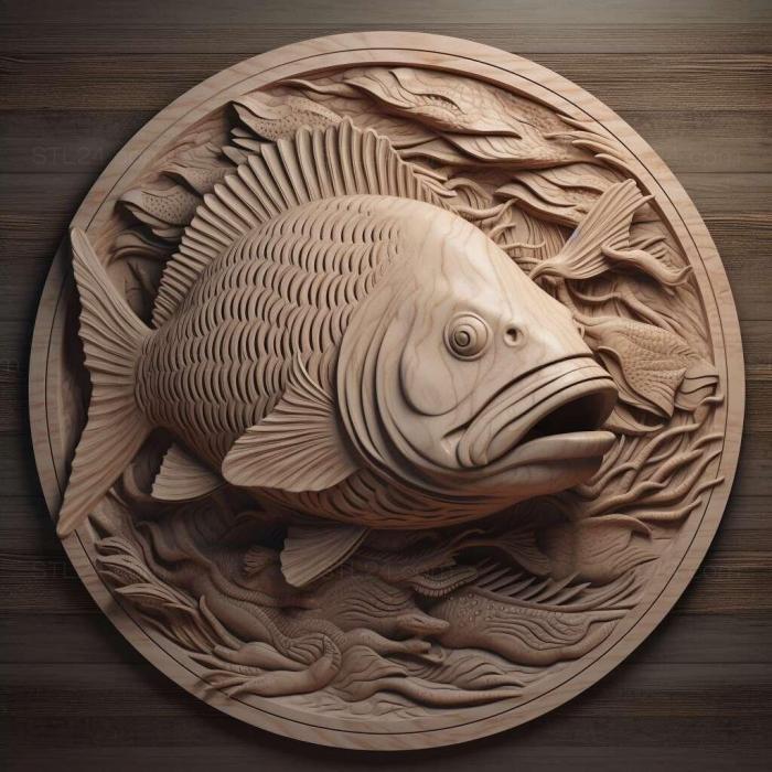 Nature and animals (Buffalo fish 3, NATURE_2243) 3D models for cnc